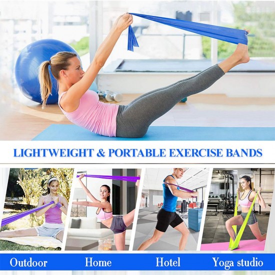 3pcs Resistance Bands Set Elastic Exercise Workout Bands for Women Men Fitness Strength Training Yoga Pilates Workouts