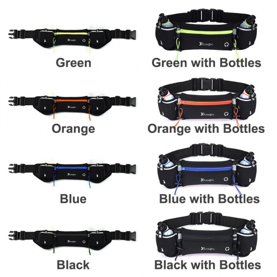 Waist Bag Running Belt with Water Bottles Phone Bag Waterproof for Sport Fitness