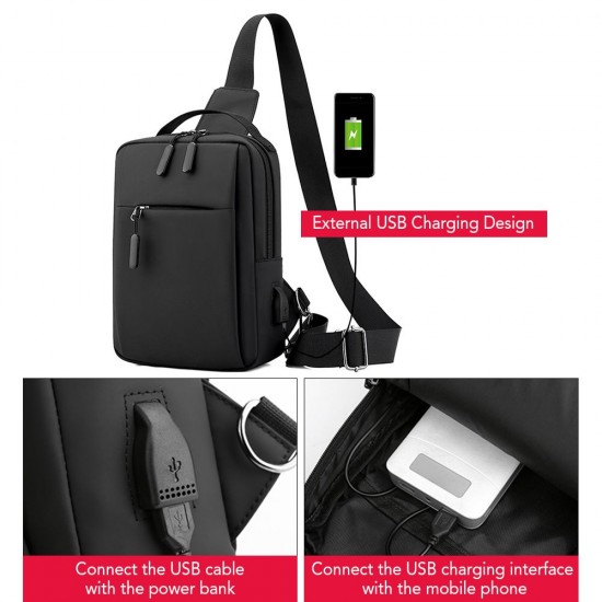 Men Sling Bag Single Shoulder Bag Crossbody Bag Wear-Resistant Nylon Bag Adjustable Strap Shoulder Bag