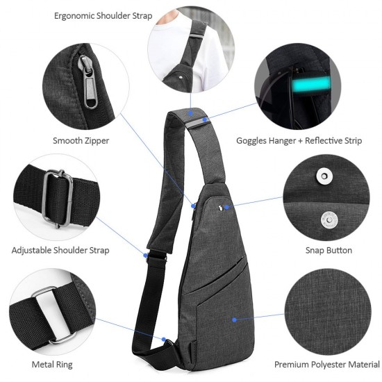 Men Chest Bag Sling Bag Crossbody Bag Single Shoulder Backpack Waterproof Travel Chest Bag Casual Daypack