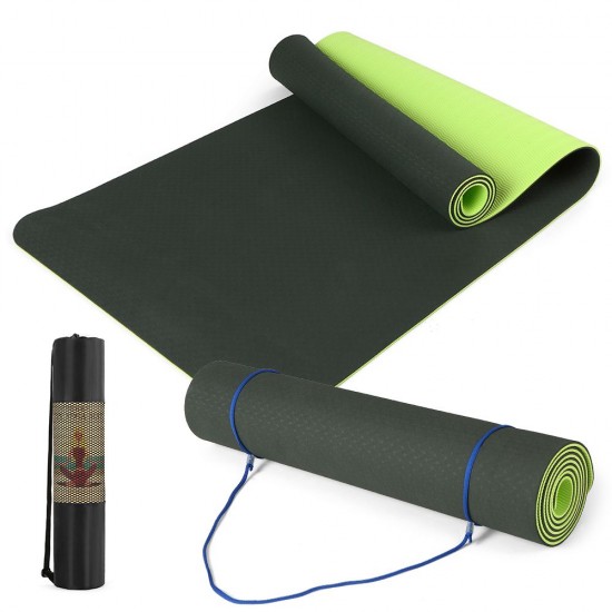 72x24IN Non-slip Yoga Mat TPE Eco Friendly Fitness Pilates Gymnastics Mat Gift Carrying Strap and Storage Bag