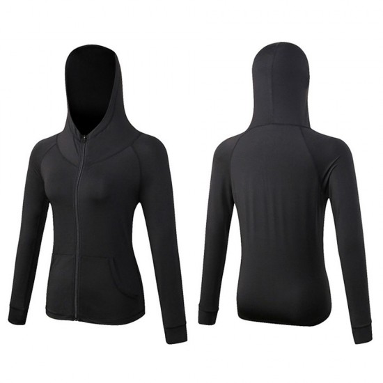 Women Full-zip Hooded Jackets Sport Hoodie Raglan Long Sleeves Pockets Workout Running Exercise Gym Track Sweatshirt Casual Tops Activewear