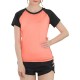 Women Workout T-shirt Raglan Short Sleeves Splicing O Neck Quick Dry Running Performance Exercise Gym Baselayer Sport Shirts Casual Tops