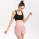 Women 2-in-1 Yoga Shorts High Waist Wide Waistband Breathable Fabric Running Dancing Fitness Sports Shorts