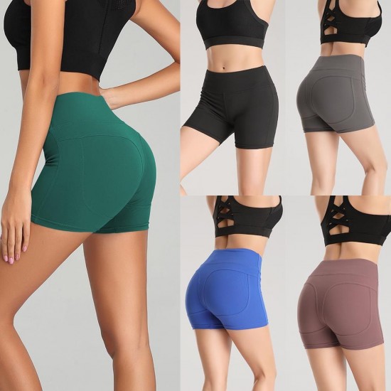 Women Yoga Shorts Quick Dry Breathable Stretchable High Waist Bodycon Running Gym Sports Shorts Sportswear