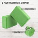 2 Pack Yoga Blocks and Yoga Strap Set Non-Slip EVA Foam Fitness Blocks for Yoga Pilates Fitness Training