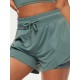 2 in 1 Women Sport Shorts Elastic Waist Quick Dry Gym Workout Yoga Short Pants