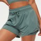 2 in 1 Women Sport Shorts Elastic Waist Quick Dry Gym Workout Yoga Short Pants