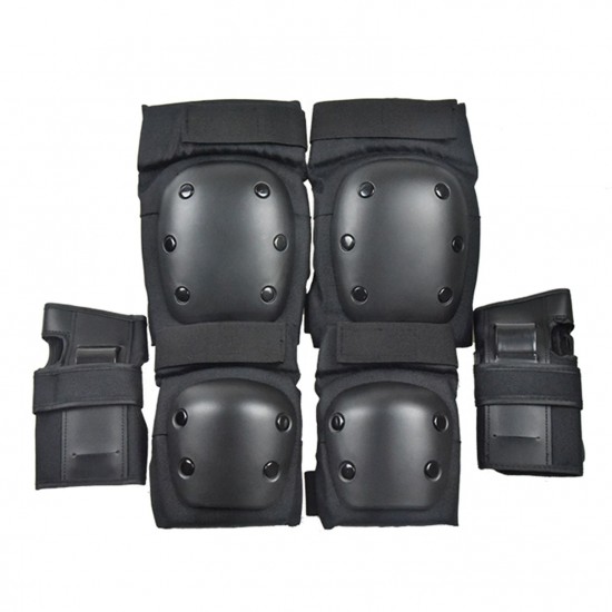 6Pcs/Set 2 Wrist Guards + 2 Elbow Pads + 2 Knee Pads Thicken Shell Impact Resistance Outdoor Sports All-around Protection