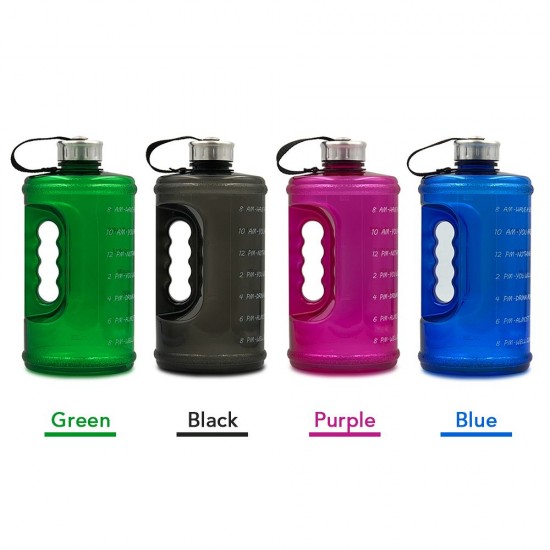 2.2L Motivation Water Bottle with Time Marker Outdoor Camping Hiking Backpacking Fitness Workout Sports Bottle