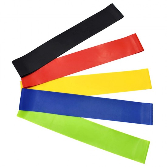 Set of 5 Exercise Resistance Loop Bands with Carry Bag Latex Gym Strength Training Loops Bands Workout Bands Home Fitness Physical Therapy