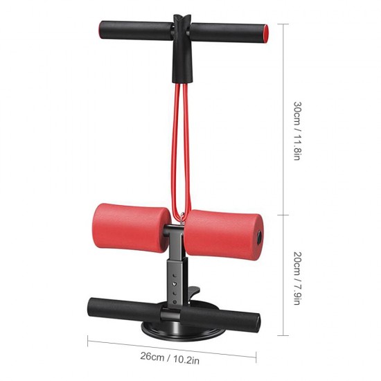 Portable Suction Sit Up Bar with Elastic Tension Rope 4 Adjustable Heights Push Up Trainer Muscle Training Equipment