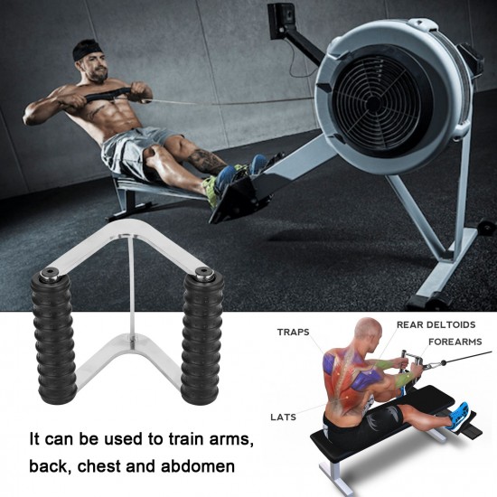 Gym Fitness T-bar For Pulley Cable Machine Back Muscle Workout Row V-shaped Bar Handle Rowing Machine Hand Grips